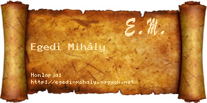 Egedi Mihály névjegykártya